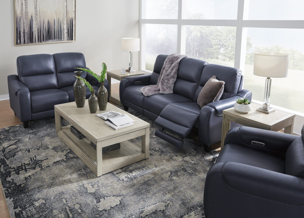 Belmount Power Reclining Sofa in Blue
