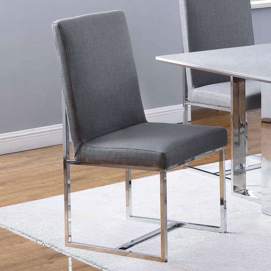 Modern Grey Upholstered Dining Chair
