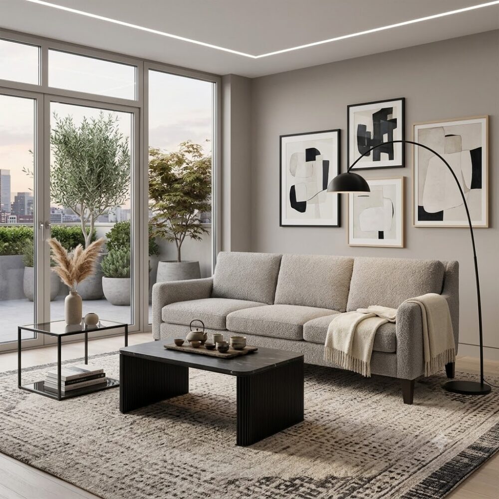 C009_03-room Quiete Sofa by Natuzzi