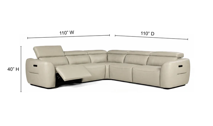 Nicoletti Italia St. Louis Leather Reclining Sectional