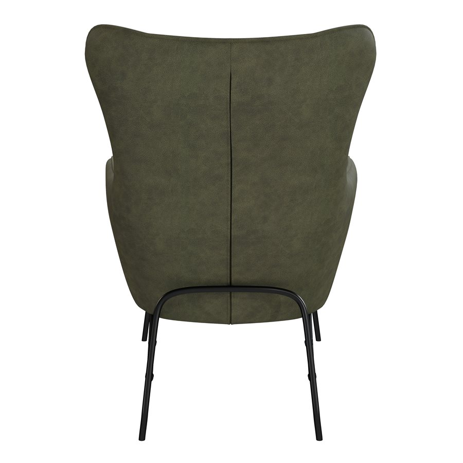Modern Distressed Wingback Accent Chair