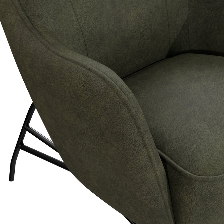 Modern Distressed Wingback Accent Chair