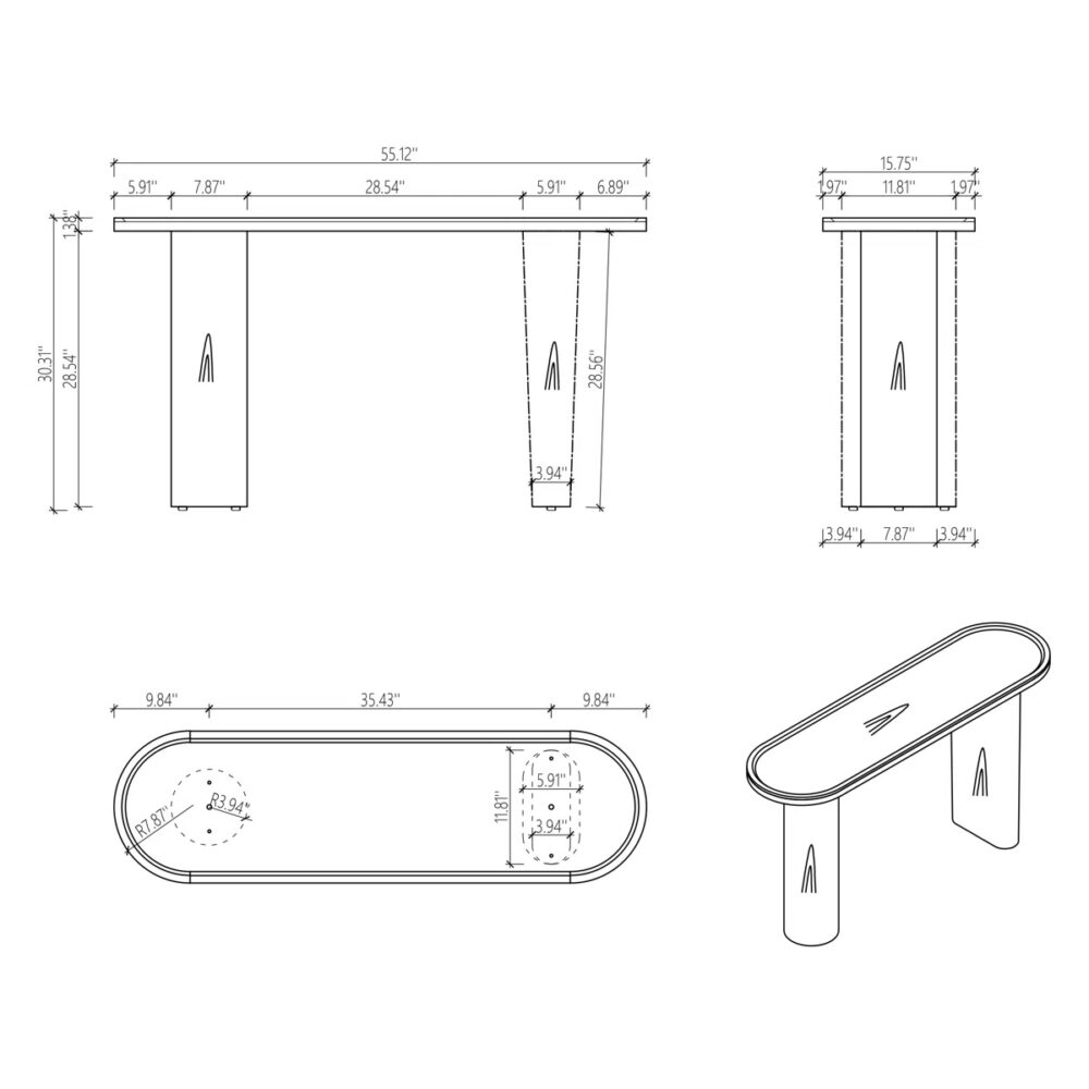 2607+Modern+All-Wood+Sofa+Table (3) ARCO Modern Sofa Table